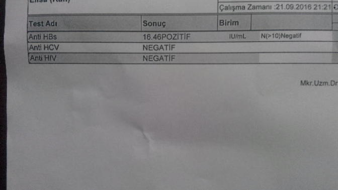 Elisa testi yaptım ama doktor bugün yok. Anlayan var mı?