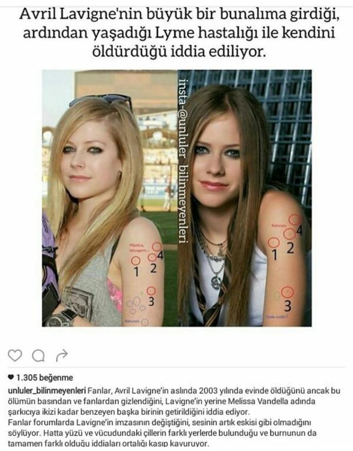 Avrile Lavigne'in 2003 yılında öldüğü iddia ediliyor, sizce doğru mu?