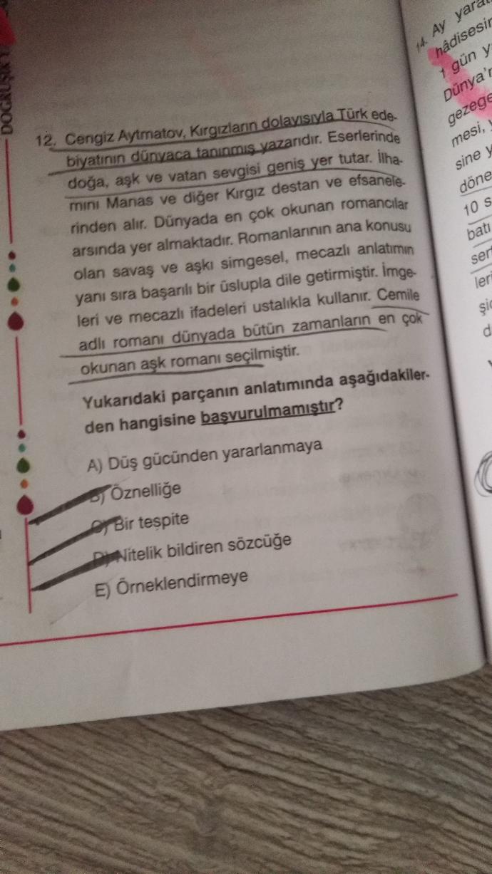 Bu Türkçe sorusuna bakar mısınız? 