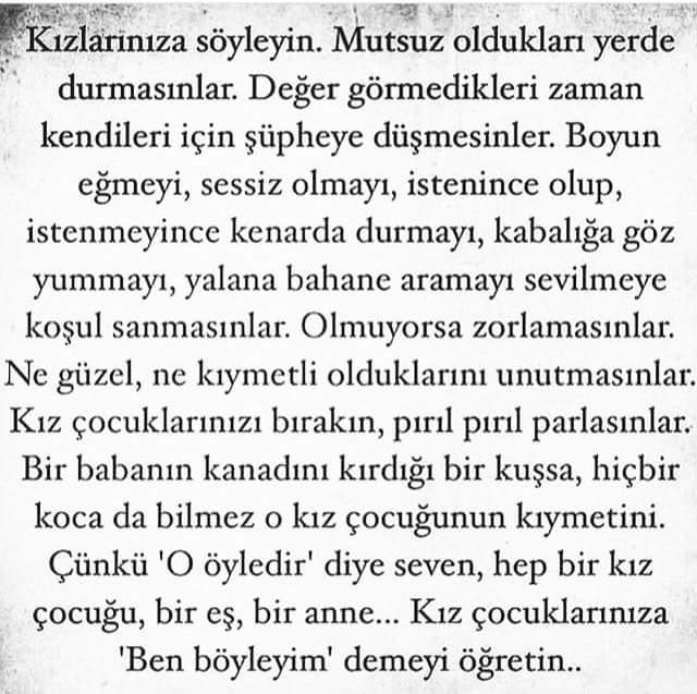 Kız çocuklarınıza ne öğretiyorsunuz/öğreteceksiniz?
