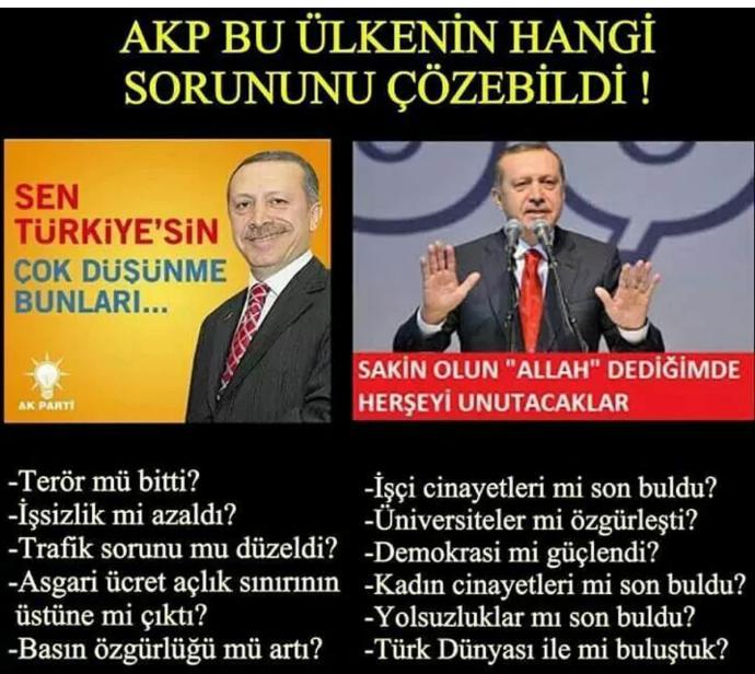Akp bu ülkenin hangi sorununu çözdü?