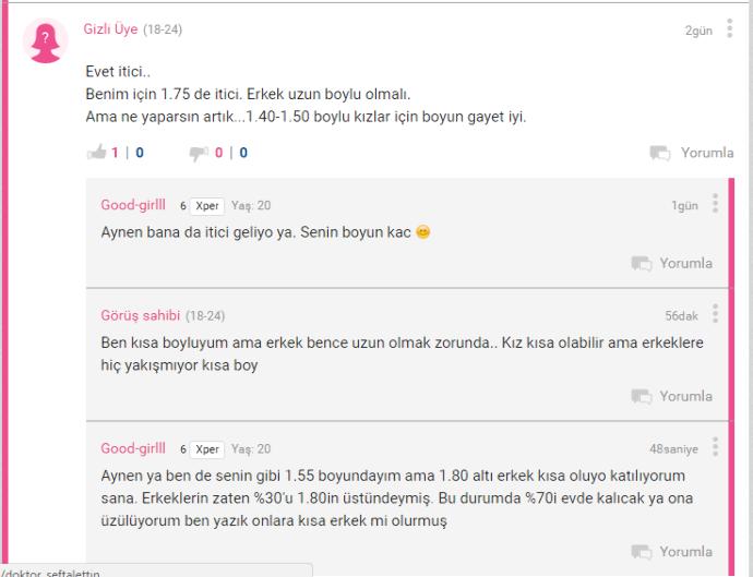 1.50 boyunda olup 1.80 üzeri erkek isteyen kızlar hakkında ne düşünüyorsunuz :D ?