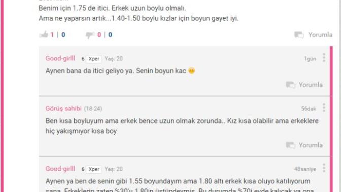 1.50 boyunda olup 1.80 üzeri erkek isteyen kızlar hakkında ne düşünüyorsunuz :D?