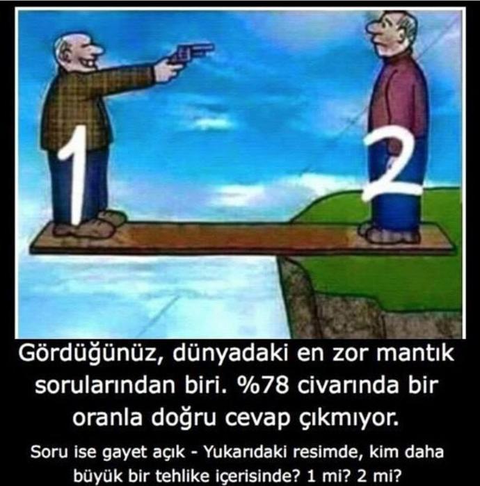 Resimde, kim daha büyük bir tehlike içerisinde ;) ?