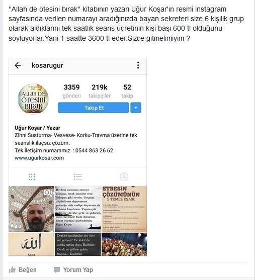Uğur Koşar'ın bir saatlik ücretini gördünüz mü?