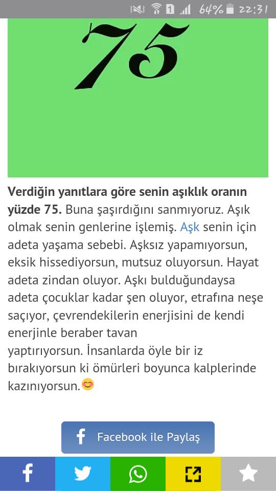 Yüzde kaç aşıksınız, hadi test edin?