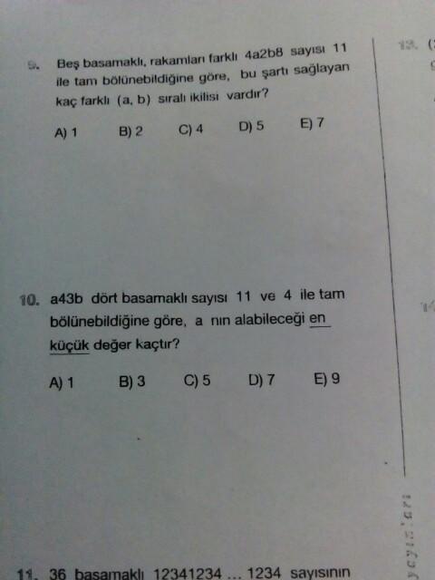 bölünebilme kuralları ile ilgili sorularda zorlanıyorum yardım eder misiniz??
