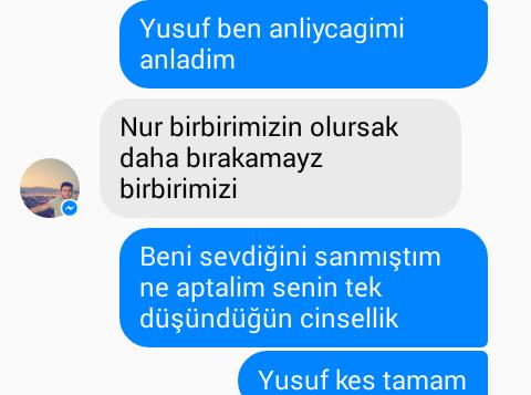 Sizi dinledim barismaya çalıştım bana seks koşuluyla barisacagini söyledi ne diyorsunuz?