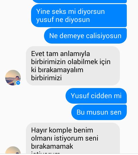 Sizi dinledim barismaya çalıştım bana seks koşuluyla barisacagini söyledi ne diyorsunuz?