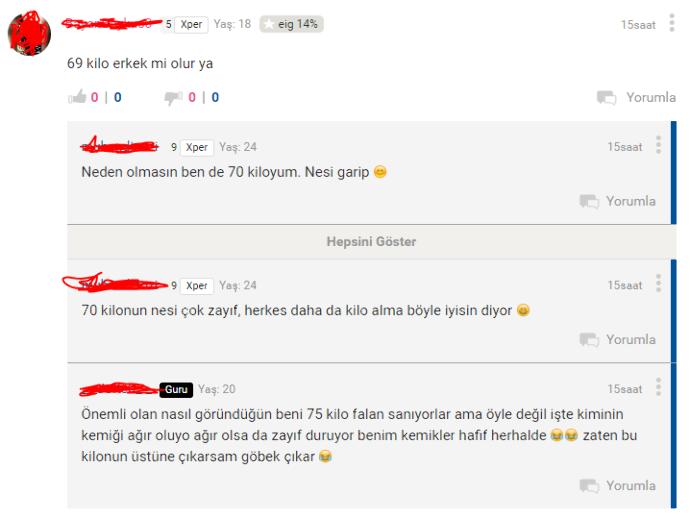 69 kilo erkek mi olur ya :D ?
