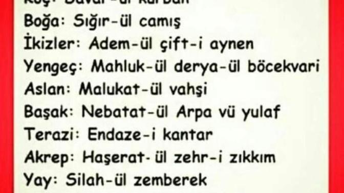 Burçların Arapçası 😂?