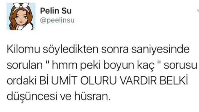 Sosyal ağlarda tanıştığın birine direkt boy - kilo sormak neyin nesi?