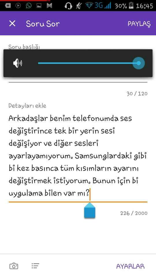 Android Ses çubuğu değiştirme?