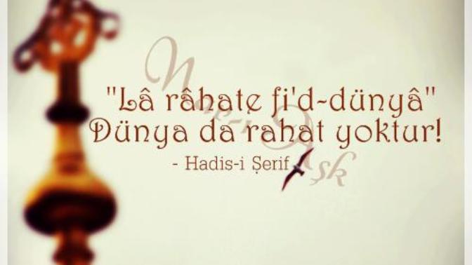 Dünyada , rahat yoktur. Hadis-i Şerifi hakkında ne düşünüyorsunuz?