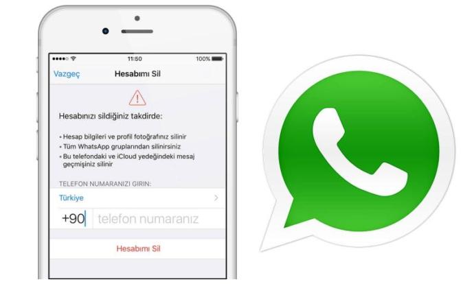 WhatsApp hesap silme