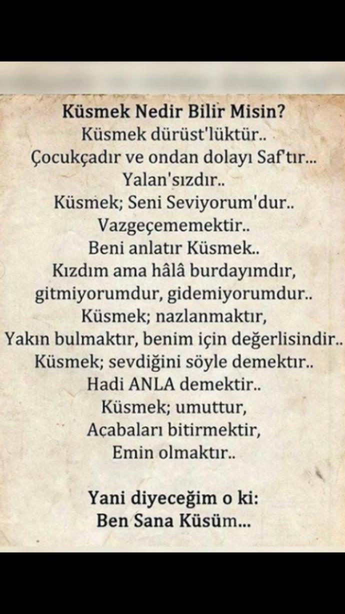 Küsmek nedir bilirmisin ?