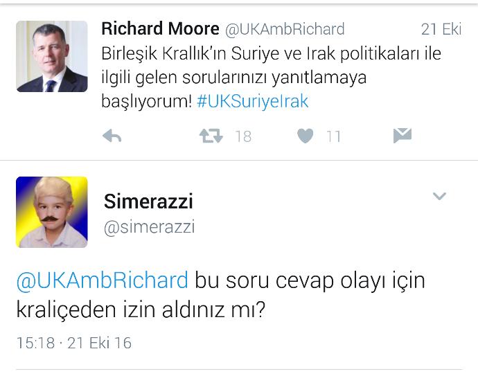 İngiliz büyükelçi Richard Moore twitter hesabından trol sorulara cevap vermesini nasıl degerlendiriyorsunuz?