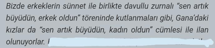 Afrika'da regl olan kızlar için kutlama yapılması ilkel bir toplumun kadına verdiği değer değil midir?
