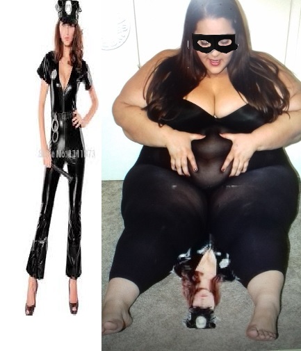 SSBBW Mafiawoman sits on the female-cop.