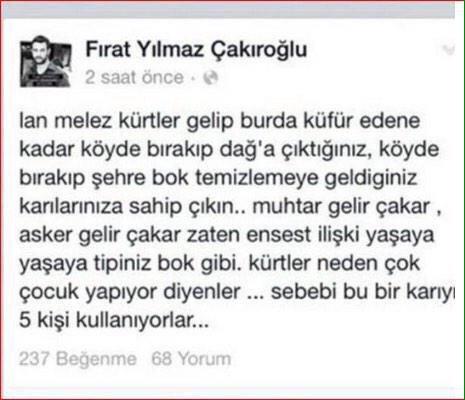 Ülkücü Fırat çakıroğlu aşağıdaki yazıyı paylaştıktan sonra öldürülmüş. Doğru mu?
