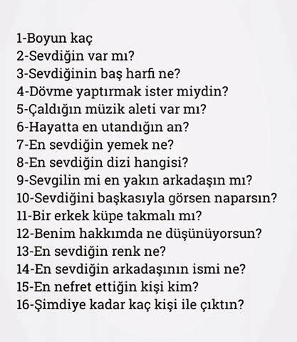 bunlardan birini cevaplamak istermisn veya bana sormak ?