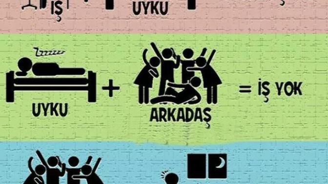 İş uyku veya arkadaş. Sizde hangisi yok?