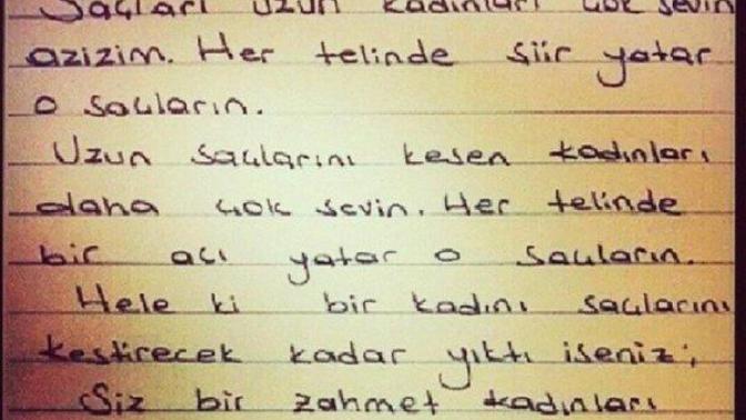 Durduk yere keser mi hiç kadın saçlarını ?