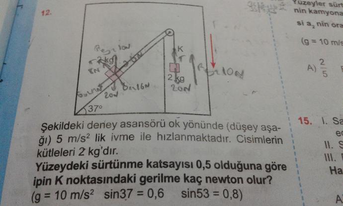 Fizik sorusu (çözümlü) ?
