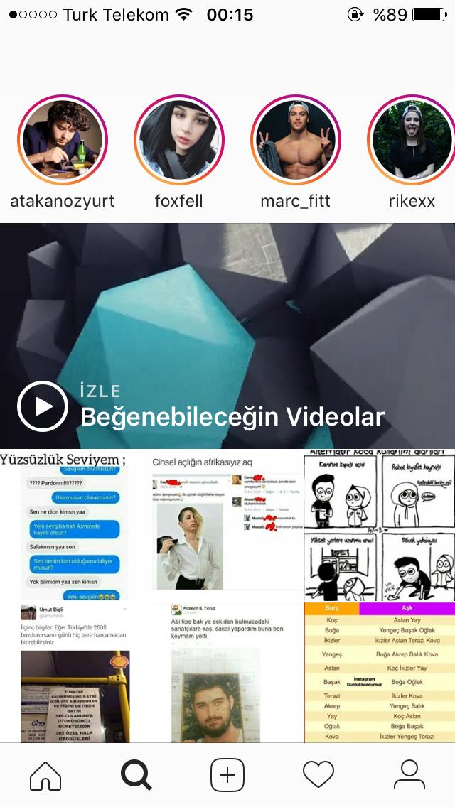 Arkadaşlar instagramda kişi arayamıyorum?