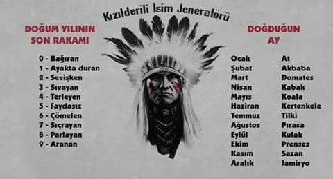 Kızılderili İsim Jeneratörü :)?
