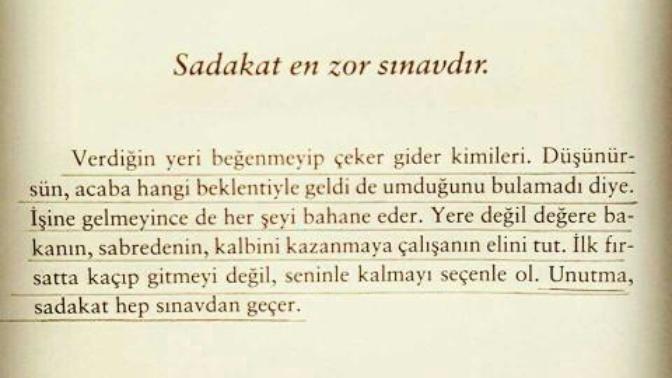 Sadakat nedir sizin icin?
