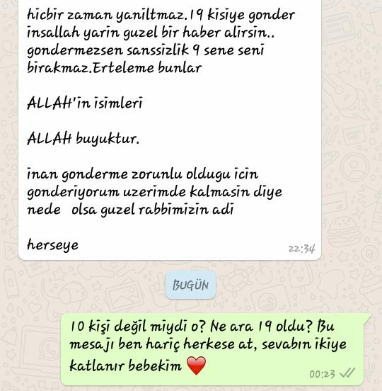 "Bu mesajı 10 kişiye yolla" mesajları aldığınızda tepkiniz ne oluyor?