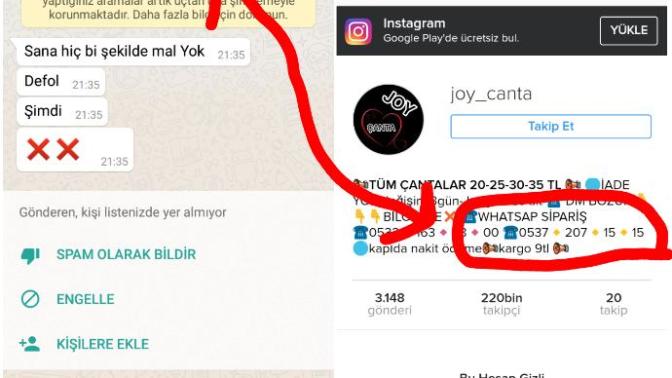 İnstagram JOY ÇANTA rezaleti, bizden başka yaşayan varmı?