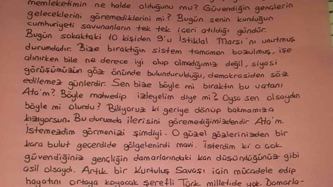 Atatürk'e yazdığım mektup nasıl olmuş?