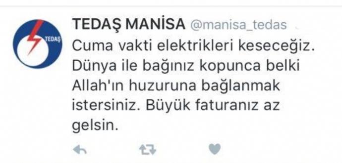 Tedaş'ın tweetleri çok eğlenceli değil mi?