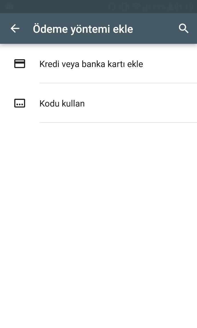 Google play store ödeme yöntemi ekleme hatası?