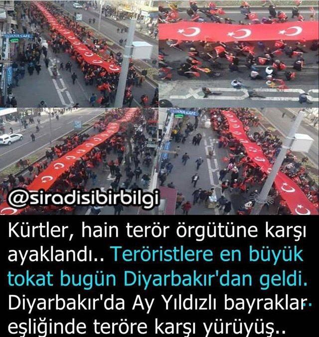 Kürtler Türk bayrakları ile Diyarbakır sokaklarında.?