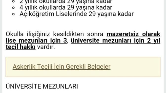 Askerlik tecil hakkında yardım lütfen?