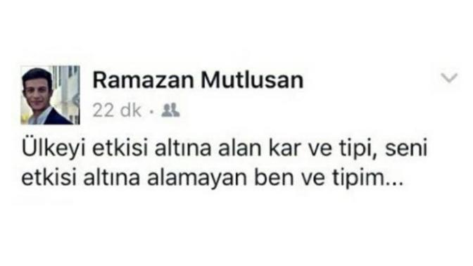 Ülkeyi etkisi altına alan kar ve tipi, seni etkisi altına alamayan ben ve tipim dediğiniz biri oldumu?