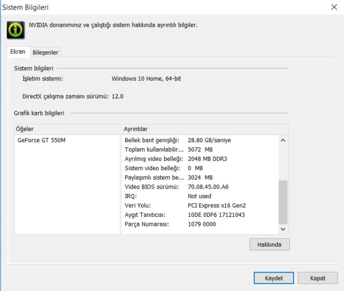 Ekran kartı GT 550m 'in dengi hangisi?