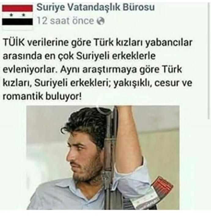 Bu gercek olamaz dimi Turk kizlari en cok suriyeli erkeklerle evleniyormus ?