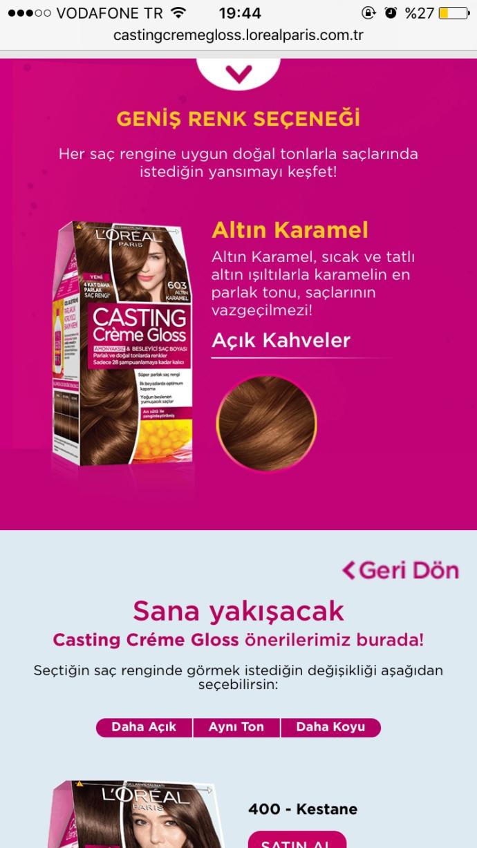 Loreal Casting rengim için yardım eder misiniz?