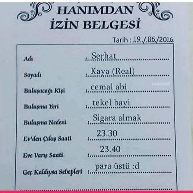 Bir yere giderken eşiniz ya da sevgiliniz sizden izin belgesi almanızı istese ne yaparsınız?