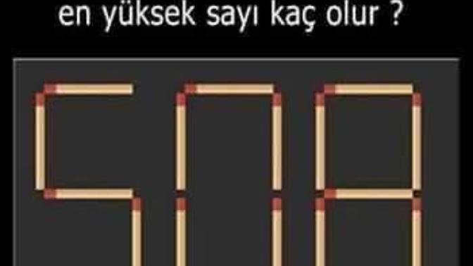 2 kibrit çöpünün yerini değiştirerek elde edebileceğiniz en büyük sayı kaçtır?