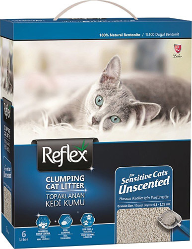 Reflex Hassas Kediler İçin Parfümsüz Topaklaşan Bentonit Kedi Kumu