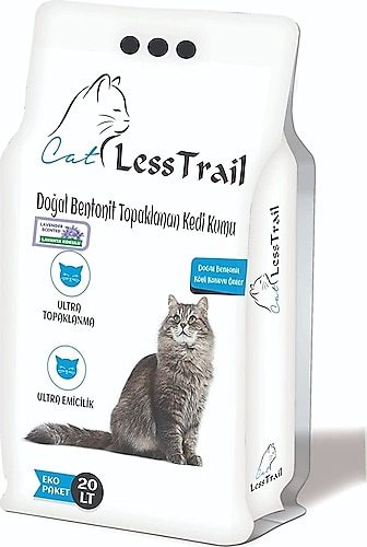 Less Trail Lavanta Kokulu Topaklaşan Beyaz Bentonit Kedi Kumu
