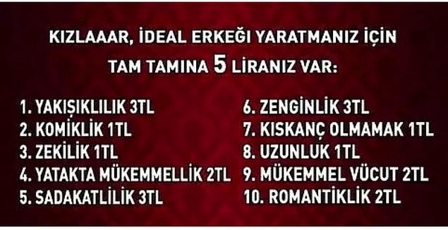 evet hanımlarr bu soru size 5 tl ile ideal erkek seçin bakalım ?