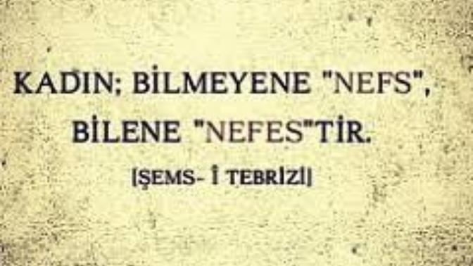 "Kadın bilene nefes, bilmeyene nefstir" sözü hakkında düşünceriniz neler?