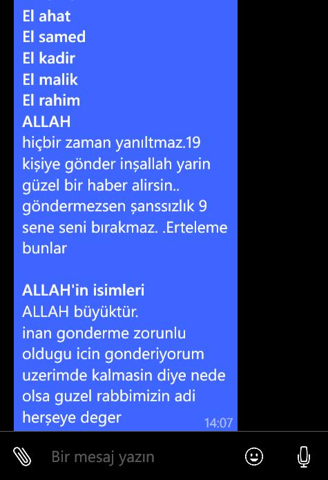 Bu mesajlar gerçek mi ? Bu tür mesajları gondermezsek gerçekten başimiza kötü şeyler gelir mi?