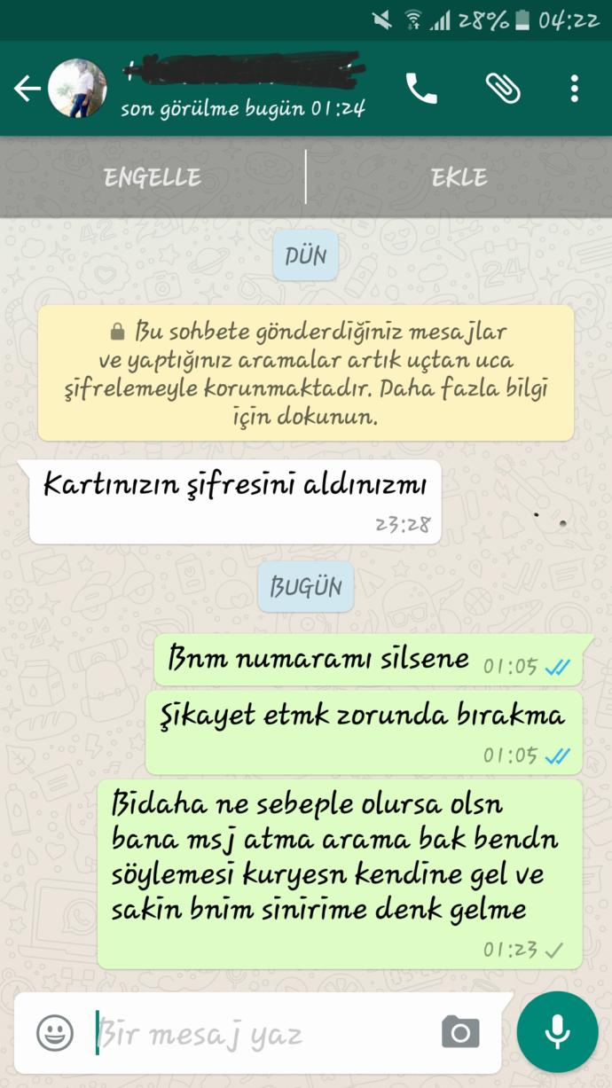 Kurye rahatsız ediyor  napim?